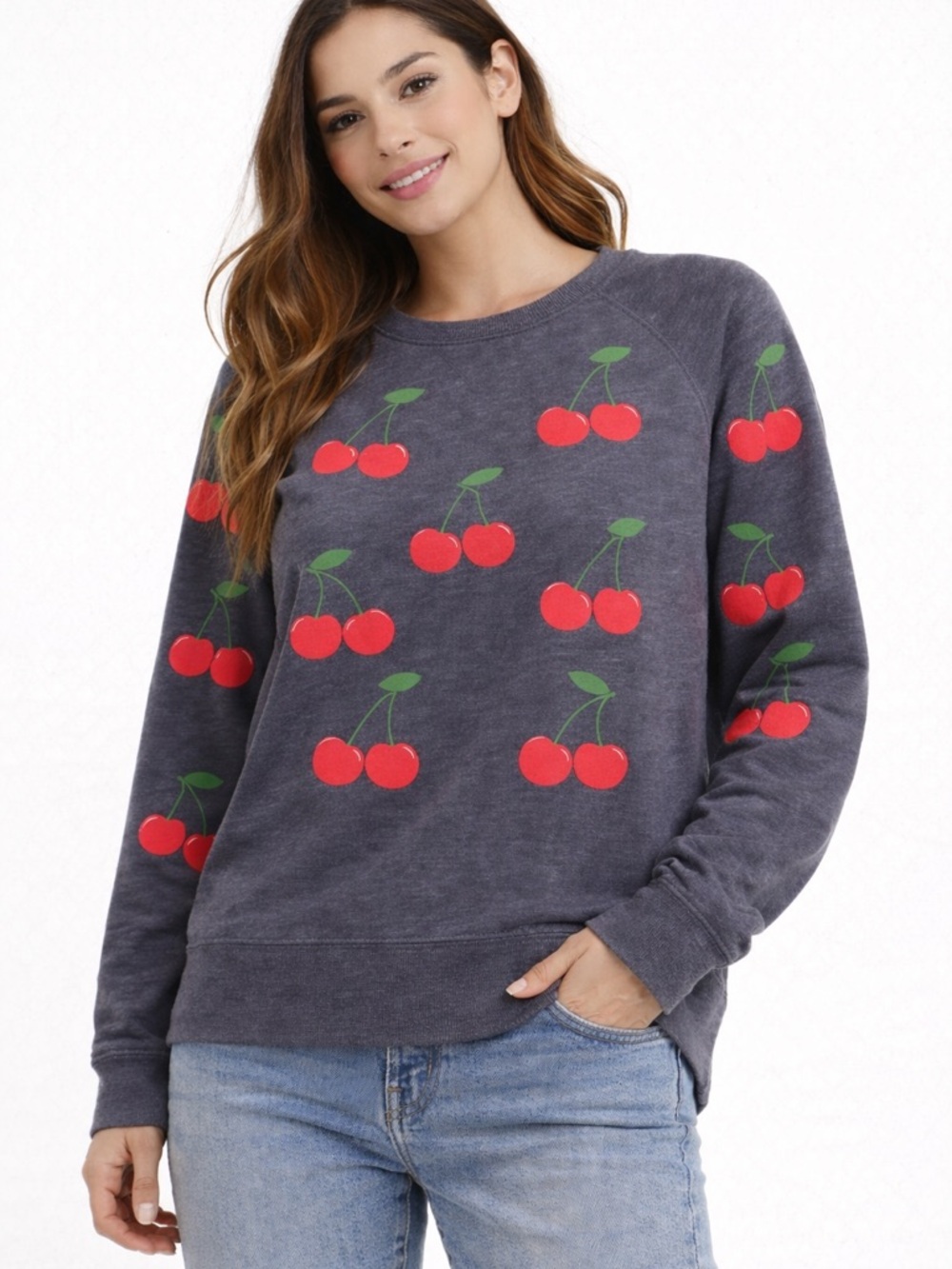 Relaxx Cherries crewneck sweatshirt -so soft! Great used condition -sz xl